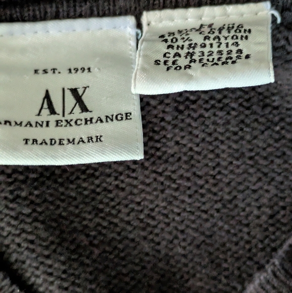 Armani Exchange Black V Neck Sweater - Picture 4 of 4